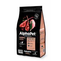 AlphaРet Superpremium, Hairball корм д/кошек (ягненок/кролик)
