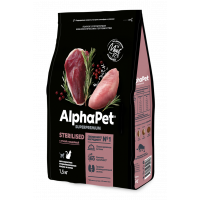 AlphaРet Superpremium, Sterilised корм д/кошек (утка/индейка)