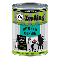 ZooRing, влажный корм д/кошек кусочки в желе (форель)