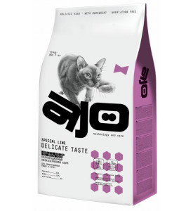 AJO Cat Delicate , низкозерновой для привередливых кошек и котят с индейкой 