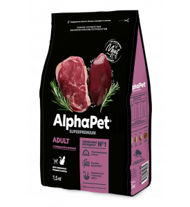 AlphaРet Superpremium, корм д/кошек (говядина/печень)