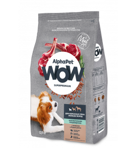 AlphaPet WOW, корм д/собак мелких пород (ягненок/бурый рис)