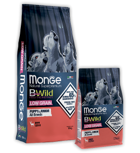 Monge, BWild Low Grain Puppy&Junior низкозерн. корм д/щенков (оленина)