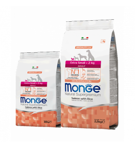Monge, SL, Extra Small, корм д/собак мелких пород (лосось/рис)
