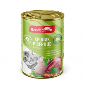 Ночной охотник, влажный корм д/кошек (кролик/сердце в желе)