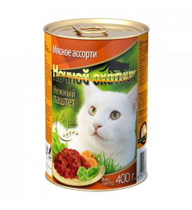 Ночной охотник, влажный корм д/кошек (мясное ассорти паштет)