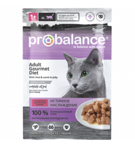 ProBalance,Gourmet Diet, влажный корм д/кошек тунец/лосось 28шт 