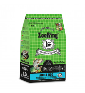 ZooRing Adult Dog, корм д/собак всех пород (белая рыба/рис/брокколи)