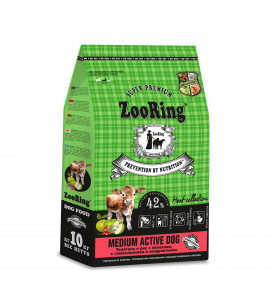 ZooRing, Medium Active Dog, сухой корм д/собак средних пород (телятина/рис)