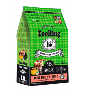 ZooRing, Mini Dog Exigent, корм д/собак мини пород (телятина/тыква/рис)
