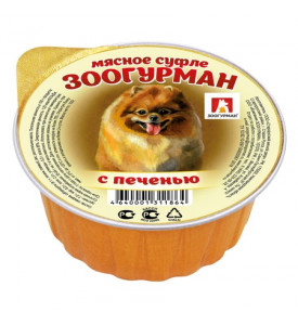 Зоогурман, Мясное суфле влажный корм д/кошек (печень)