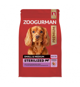 Zoogurman Red, Sterilised для собак мелких/средних пород (телятина)