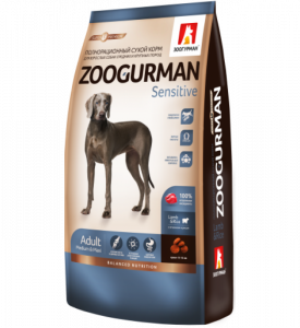 Zoogurman, Sensitive, корм д/собак сред.и крупных пород (ягнёнок/рис)