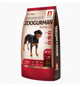 Zoogurman, Active Life, корм д/собак сред.и крупных пород (индейка)