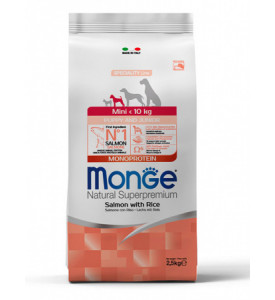 Monge, SL, Mini, корм д/щенков мини пород (лосось/рис)