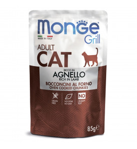 Monge, Cat Grill Pouch, влажный корм д/кошек, кусочки в желе (ягнёнок)